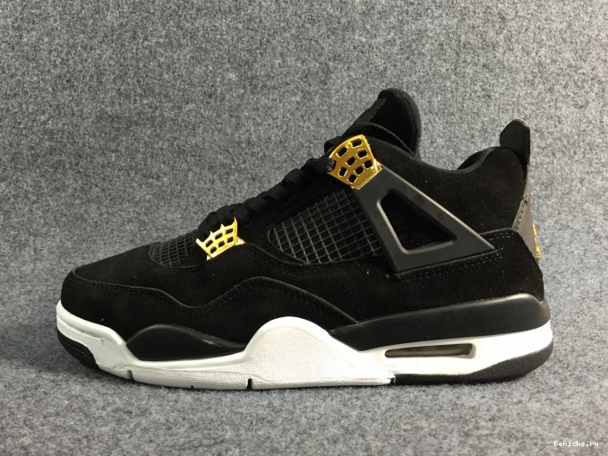 Reps BK black air jordan metallic 4 gold-white “royalty” mens 308497-032 1115